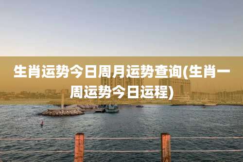 生肖运势今日周月运势查询(生肖一周运势今日运程)