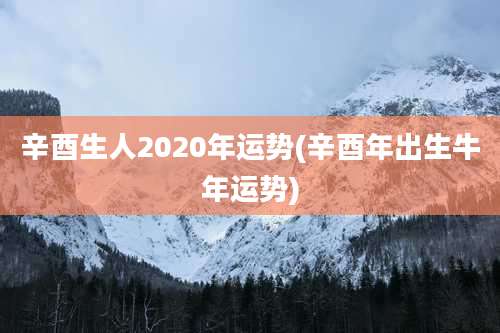 辛酉生人2020年运势(辛酉年出生牛年运势)