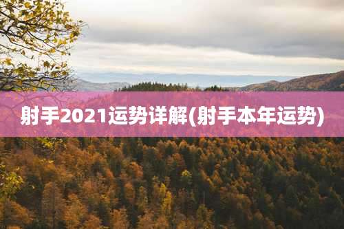 射手2021运势详解(射手本年运势)