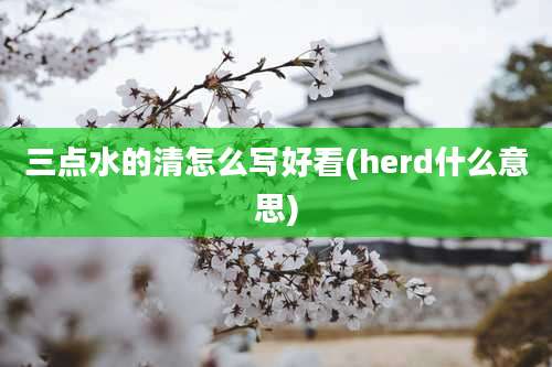 三点水的清怎么写好看(herd什么意思)