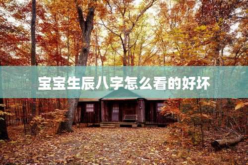 宝宝生辰八字怎么看的好坏