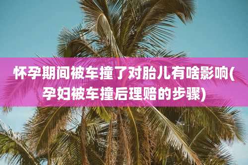 怀孕期间被车撞了对胎儿有啥影响(孕妇被车撞后理赔的步骤)