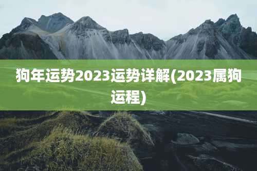 狗年运势2023运势详解(2023属狗运程)