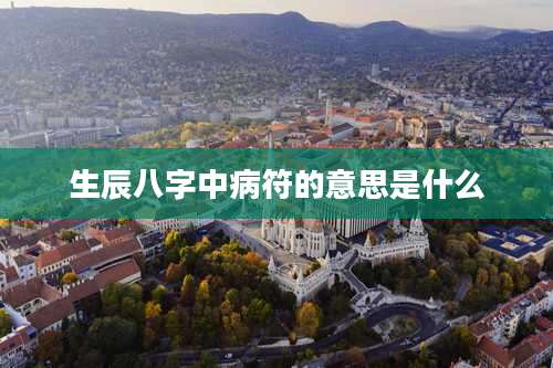 生辰八字中病符的意思是什么