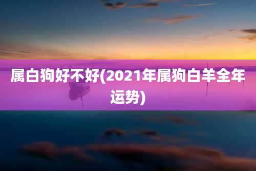 属白狗好不好(2021年属狗白羊全年运势)