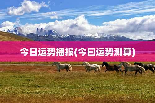 今日运势播报(今曰运势测算)