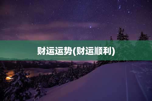 财运运势(财运顺利)