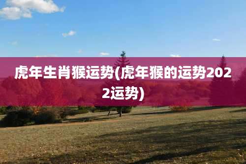 虎年生肖猴运势(虎年猴的运势2022运势)