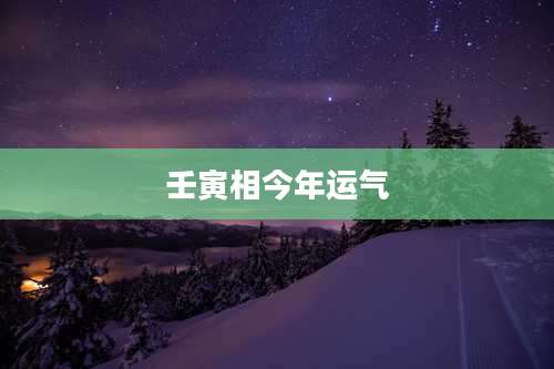 壬寅相今年运气