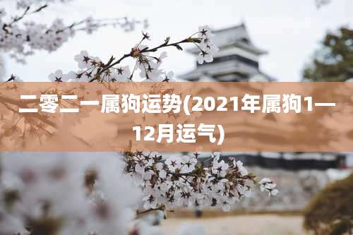 二零二一属狗运势(2021年属狗1—12月运气)