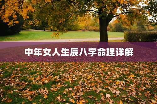 中年女人生辰八字命理详解