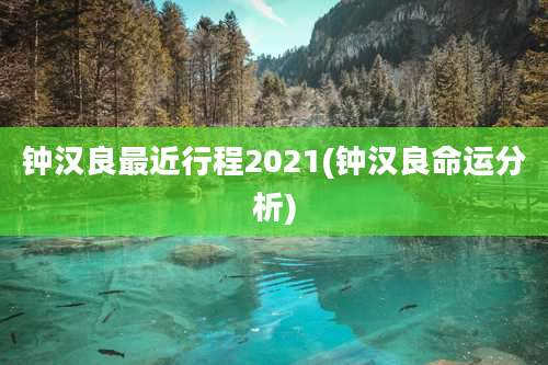 钟汉良最近行程2021(钟汉良命运分析)