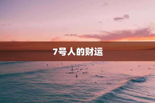 7号人的财运