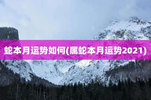 蛇本月运势如何(属蛇本月运势2021)