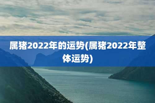 属猪2022年的运势(属猪2022年整体运势)