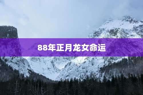 88年正月龙女命运