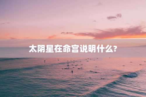 太阴星在命宫说明什么?