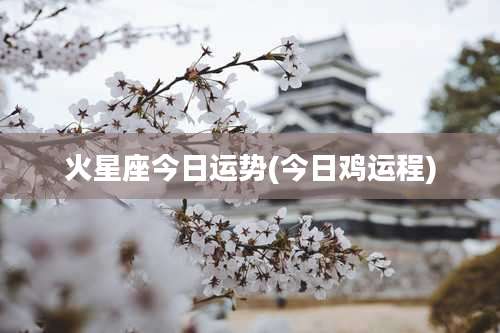 火星座今日运势(今日鸡运程)