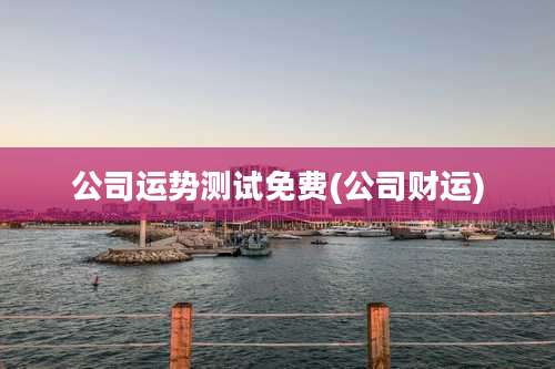 公司运势测试免费(公司财运)