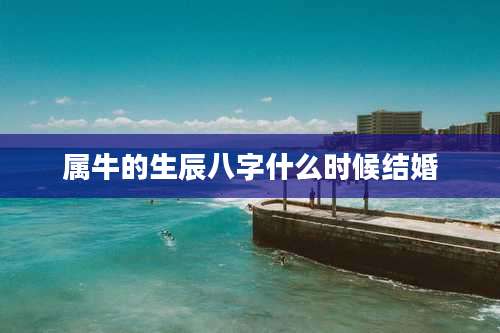 属牛的生辰八字什么时候结婚