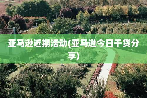 亚马逊近期活动(亚马逊今日干货分享)