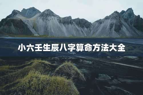 小六壬生辰八字算命方法大全