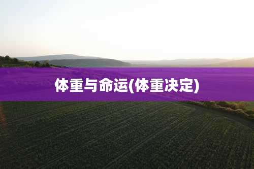 体重与命运(体重决定)
