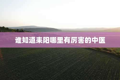 谁知道耒阳哪里有厉害的中医