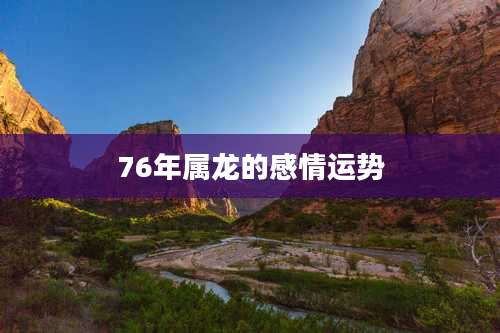 76年属龙的感情运势