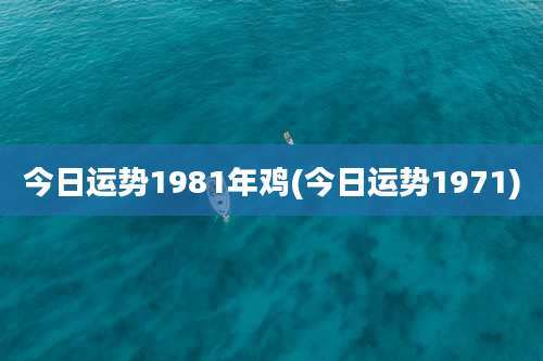 今日运势1981年鸡(今日运势1971)