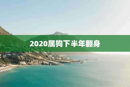 2020属狗下半年翻身