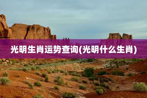 光明生肖运势查询(光明什么生肖)