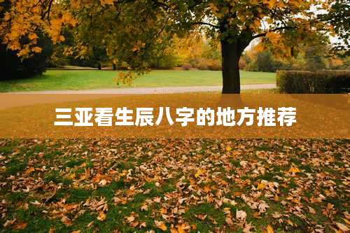 三亚看生辰八字的地方推荐