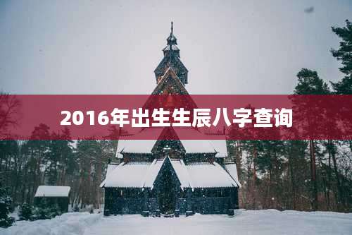 2016年出生生辰八字查询