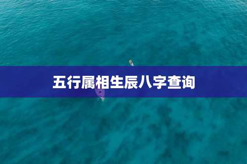五行属相生辰八字查询