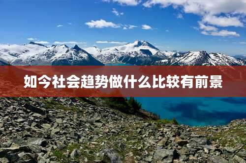 如今社会趋势做什么比较有前景