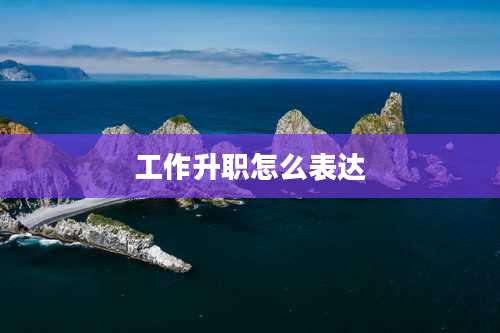 工作升职怎么表达