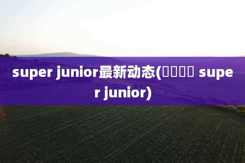 super junior最新动态(안아줄게 super junior)