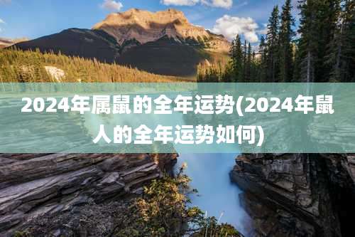 2024年属鼠的全年运势(2024年鼠人的全年运势如何)