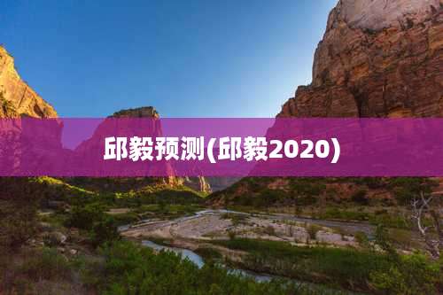 邱毅预测(邱毅2020)