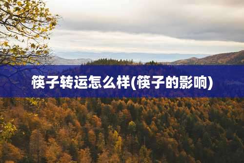 筷子转运怎么样(筷子的影响)