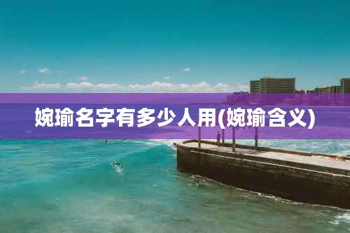 婉瑜名字有多少人用(婉瑜含义)