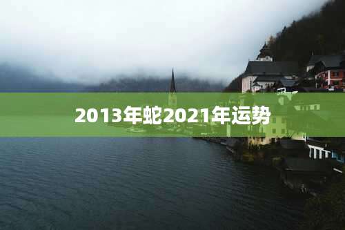 2013年蛇2021年运势
