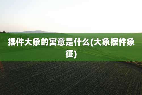 摆件大象的寓意是什么(大象摆件象征)