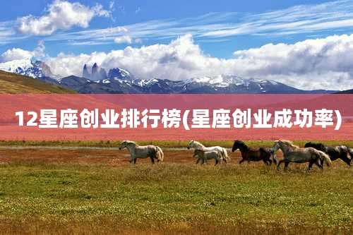 12星座创业排行榜(星座创业成功率)