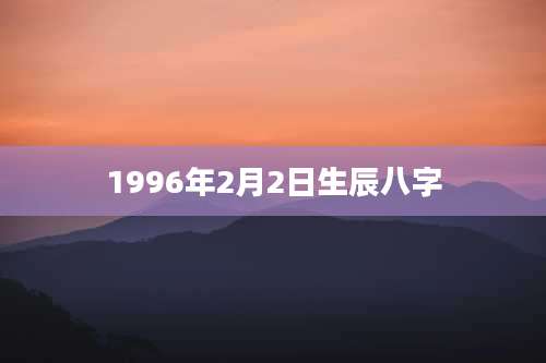 1996年2月2日生辰八字
