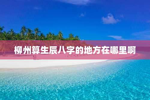 柳州算生辰八字的地方在哪里啊