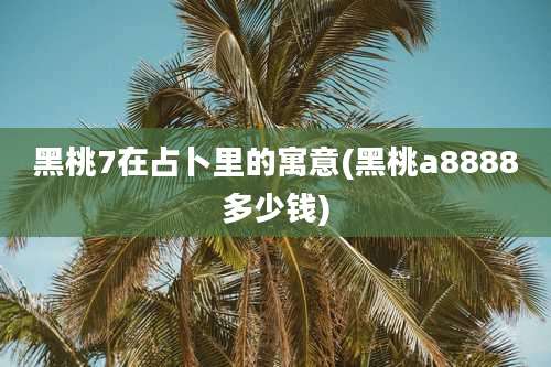 黑桃7在占卜里的寓意(黑桃a8888多少钱)