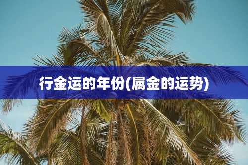 行金运的年份(属金的运势)