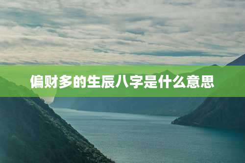 偏财多的生辰八字是什么意思